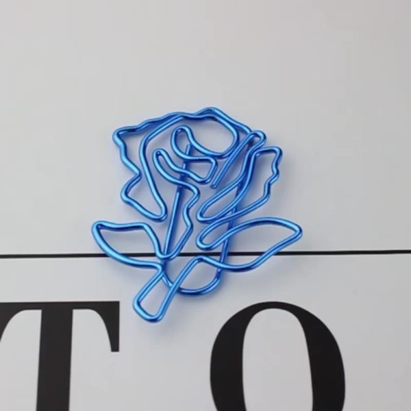 Rose Shaped Metal Paperclip Bookmark