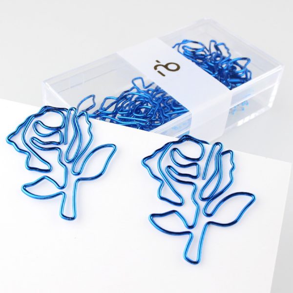 Rose Shaped Metal Paperclip Bookmark