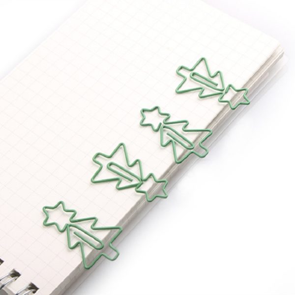 Christmas Tree Shaped Metal Paperclip Bookmark