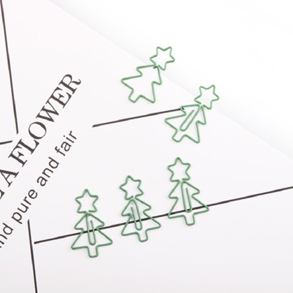 Christmas Tree Shaped Metal Paperclip Bookmark