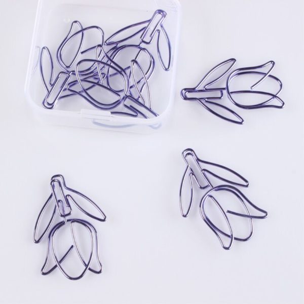 Tulip Shaped Metal Paperclip Bookmark