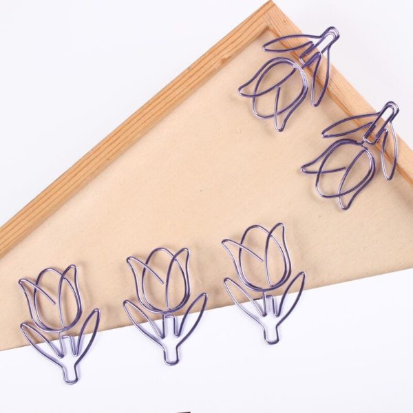 Tulip Shaped Metal Paperclip Bookmark