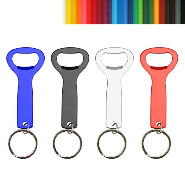 Flat Aluminum Bottle Opener Keychain