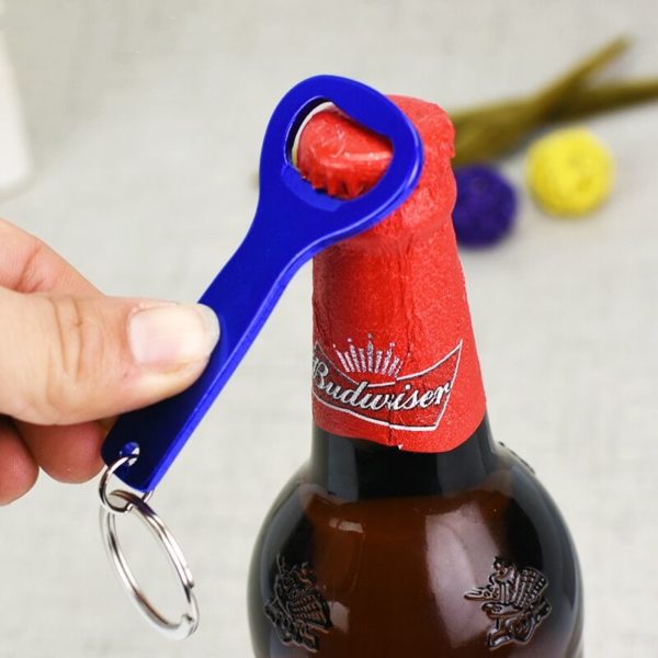 Flat Aluminum Bottle Opener Keychain