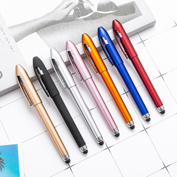 2-In-1 Plastic Stylus Ballpoint Pen Accept Customized Logo