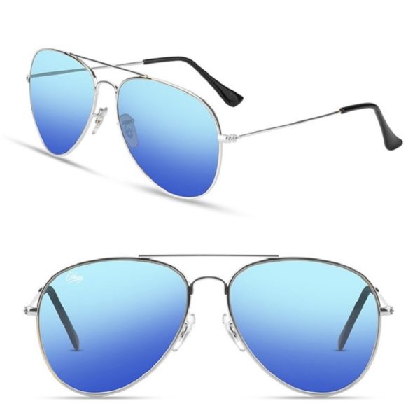 Metal Color-Mirrored Aviator Sunglasses With Custom Logo