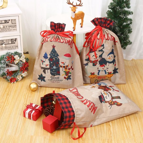 Christmas Drawstring Candy Bundle Pocket Accept Custom Pattern