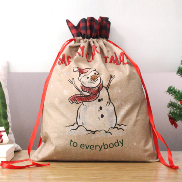 Christmas Drawstring Candy Bundle Pocket Accept Custom Pattern