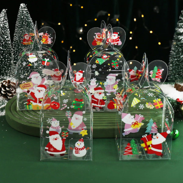 Custom Clear Plastic Christmas Eve Gift Apple Box