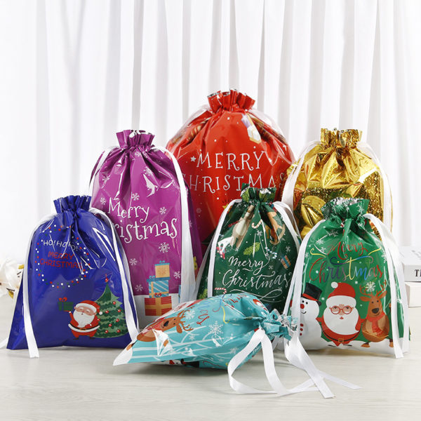 Custom Aluminum Foil Christmas Candy Bag Gift Pocket