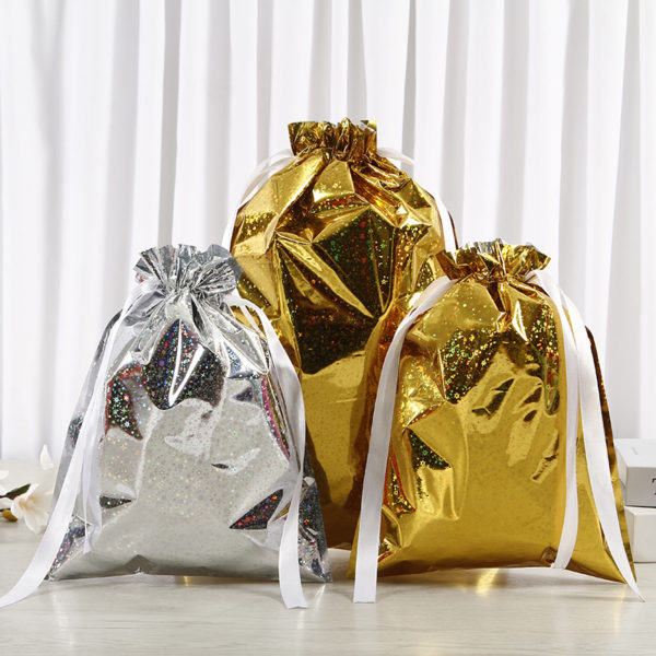 Custom Aluminum Foil Christmas Candy Bag Gift Pocket