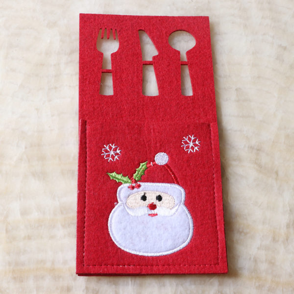 Custom Christmas Decorated Felt Bag for Knife Fork