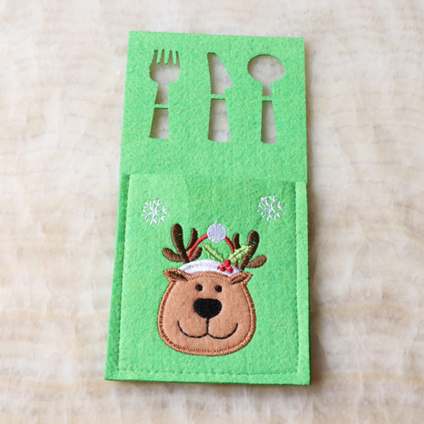 Custom Christmas Decorated Felt Bag for Knife Fork