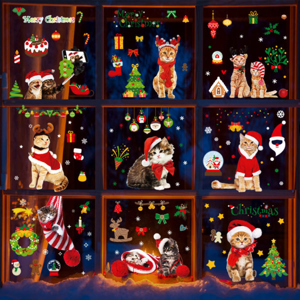 Christmas Reuseable Static Window Sticker Decals