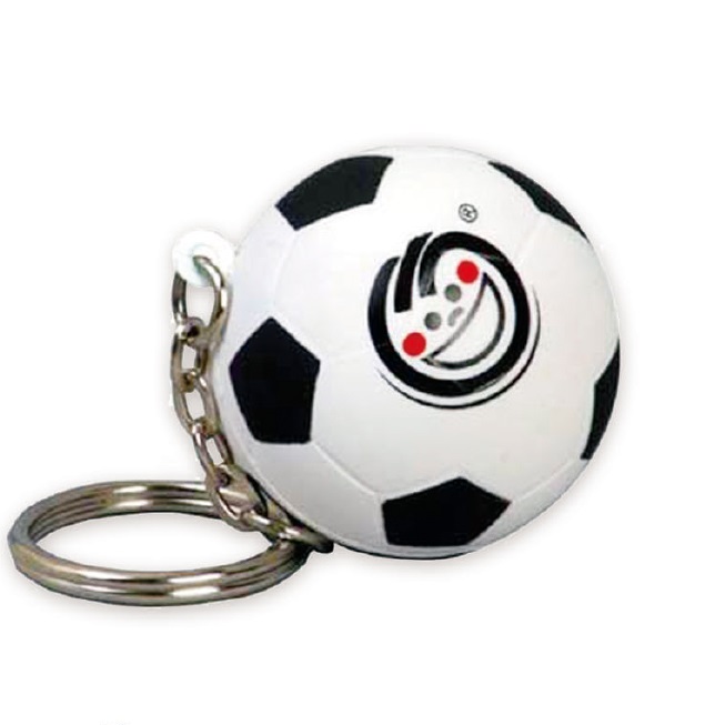 Custom PU Soccer Stress Ball With Keytag