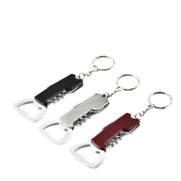 Multifunctional Stainless Steel Bottle Opener with Keychain