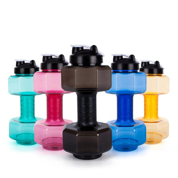 74oz Multi-colored Dumbbell Shaped Bottle With Logo