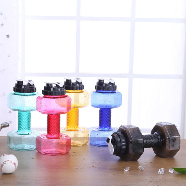 74oz Multi-colored Dumbbell Shaped Bottle With Logo