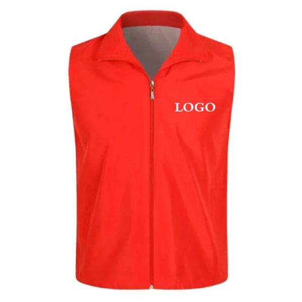 Polyester Sleeveless Zipper Volunteer Vest