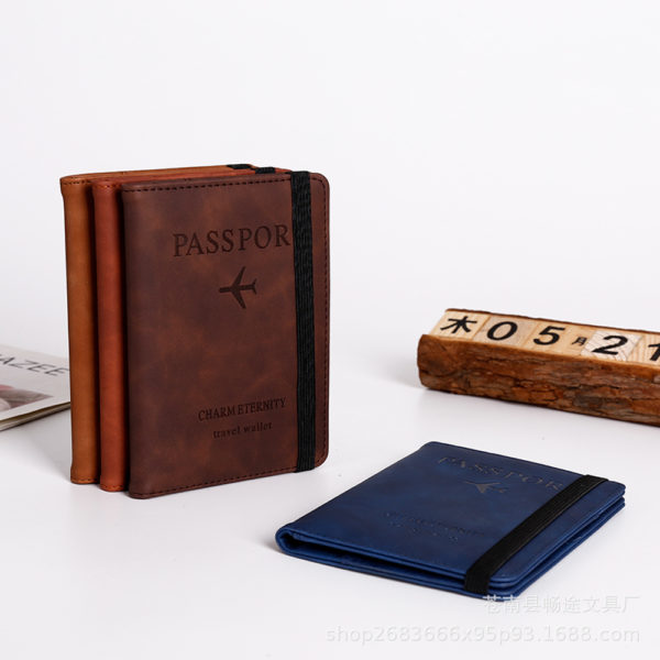 Leather Passport Holder Cover With Strap