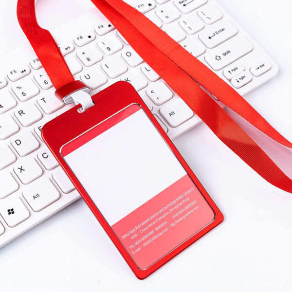 Aluminum Alloy Hard Card Sleeve With Lanyard