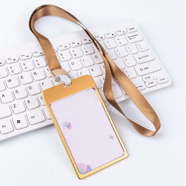 Aluminum Alloy Hard Card Sleeve With Lanyard