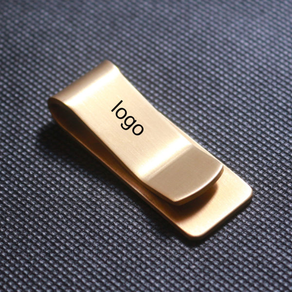 Simple Thickened Brass Money Clip With Logo