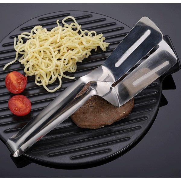 Multi Function Stainless Steel Steak Clamp Food Tongs