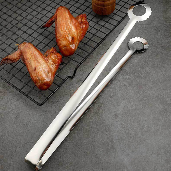 Exquisite Stainless Steel Long Food Tongs With Logo