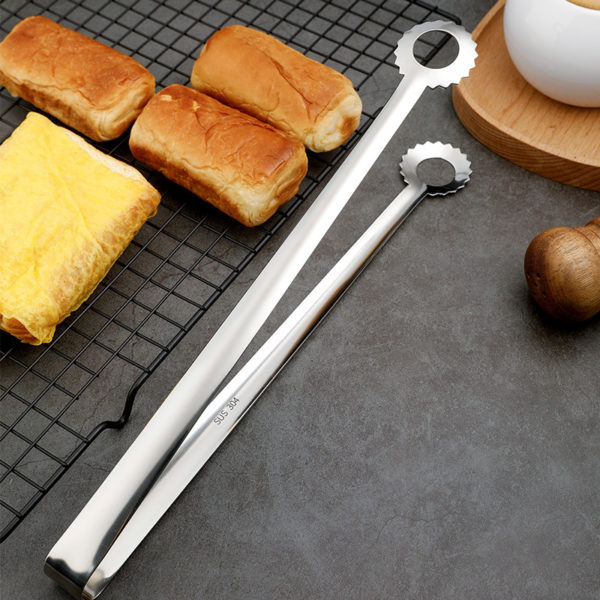 Exquisite Stainless Steel Long Food Tongs With Logo