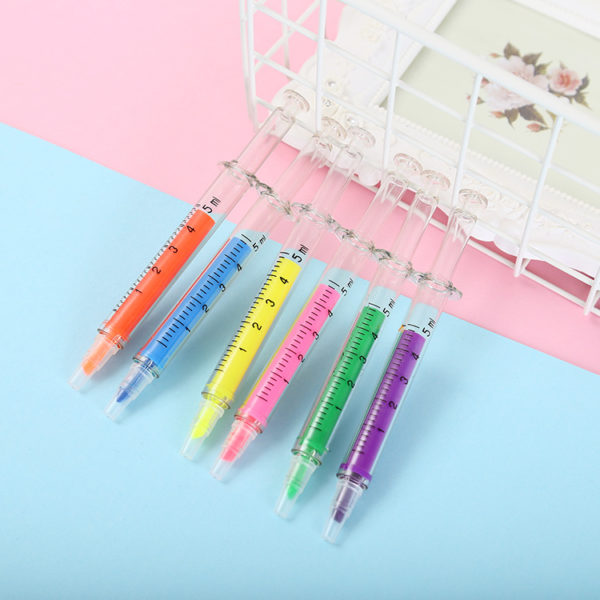 Syringe Shaped Clear Highlighter With Logo