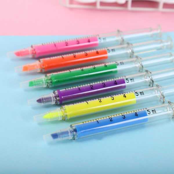 Syringe Shaped Clear Highlighter With Logo