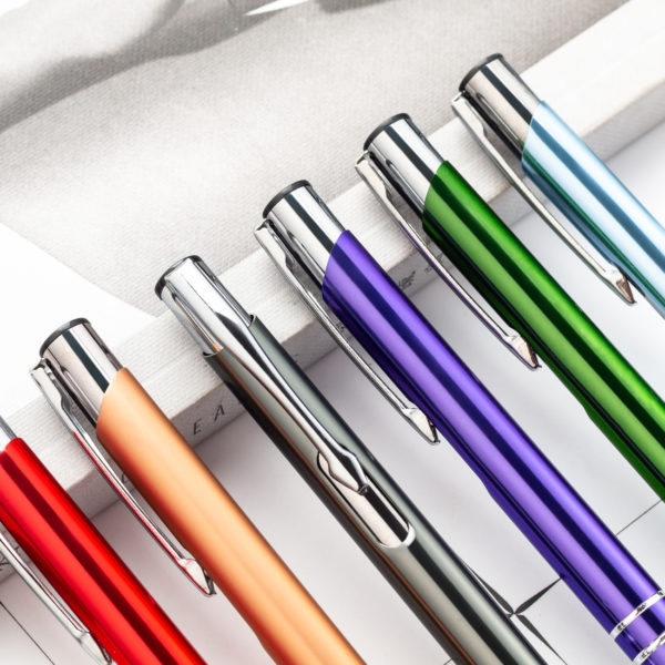 Multi-colored Metal Ballpoint Click Pen With Logo