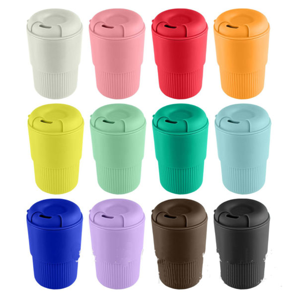 11oz Multi-colored Portable Coffee Cup With Lid