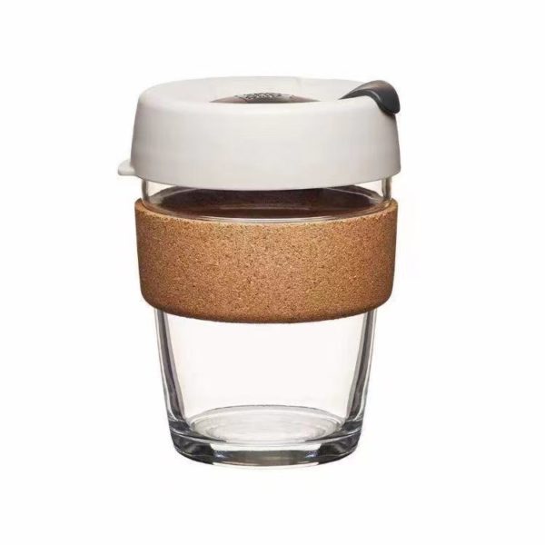 11oz Clear Coffee Mug With Cork Non-slip Loop