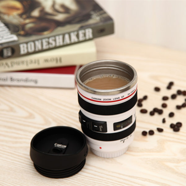 13oz Lens Shaped Coffee Mug With Logo