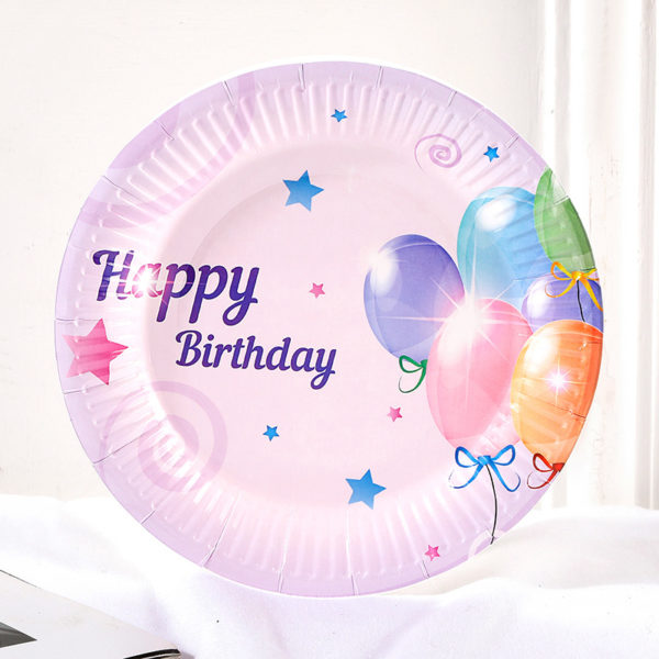 Full Color Imprint Birthday Paper Plate With Logo