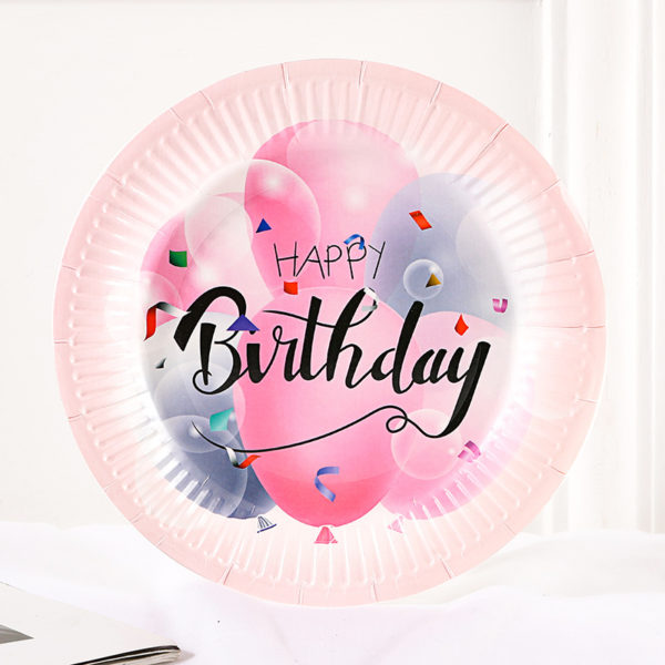 Full Color Imprint Birthday Paper Plate With Logo