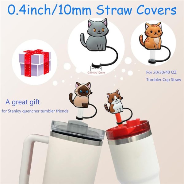 Soft PVC Cap Topper Straw Cover Lids Protector Customized Shape