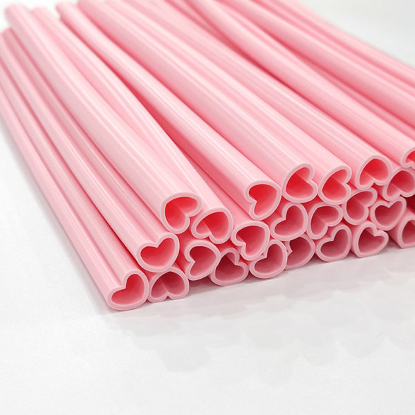 Heart Shaped Silicone Drinking Straw With Logo