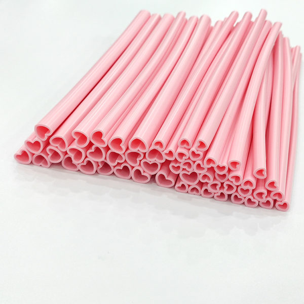 Heart Shaped Silicone Drinking Straw With Logo