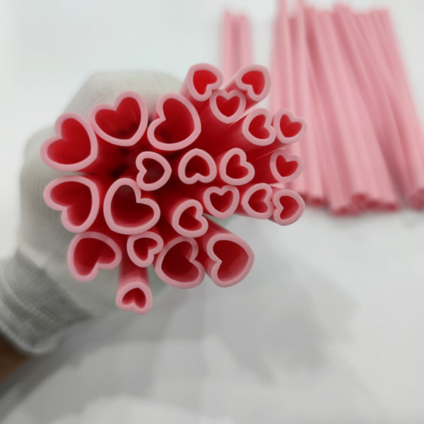 Heart Shaped Silicone Drinking Straw With Logo