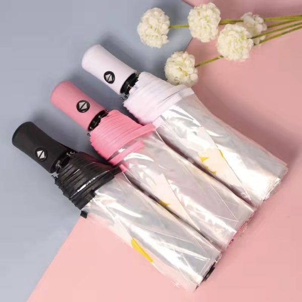 Anto-open Transparent Folding Umbrella