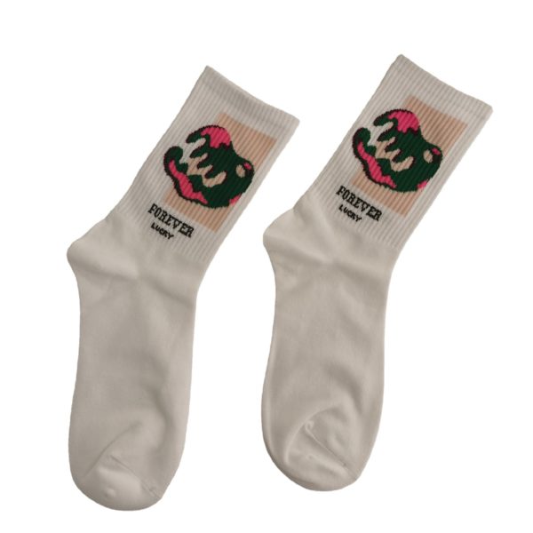 Simple White Crew Sock With Sublimation Logo