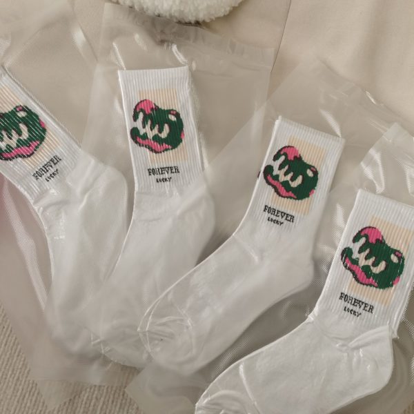 Simple White Crew Sock With Sublimation Logo