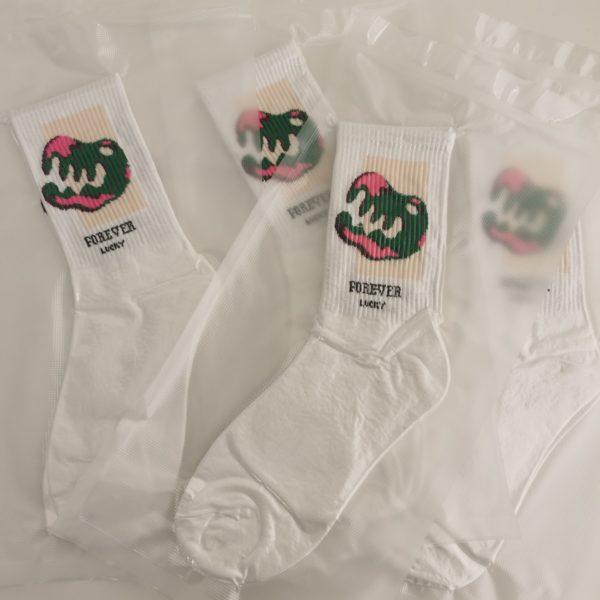 Simple White Crew Sock With Sublimation Logo