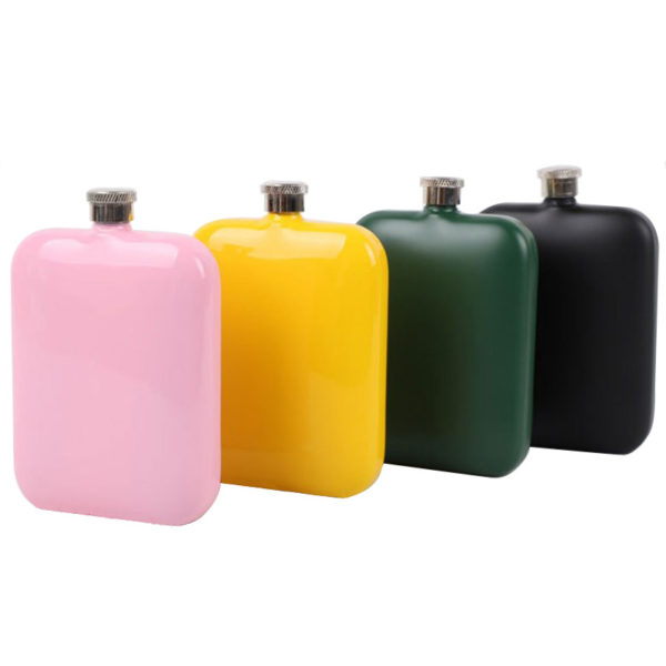 5oz Multi-colored Stainless Steel Hip Flask