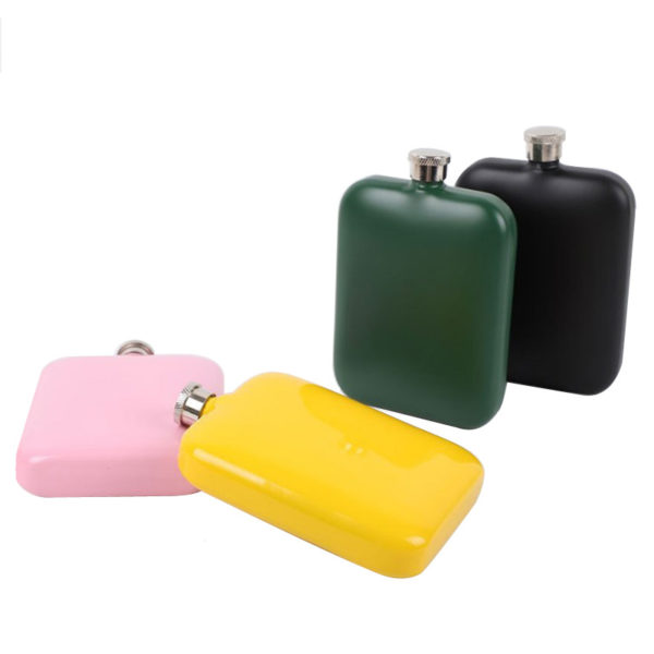 5oz Multi-colored Stainless Steel Hip Flask