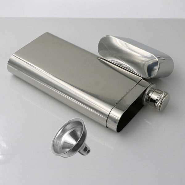 2oz Stainless Steel Flask & Cigar Comtainer Set