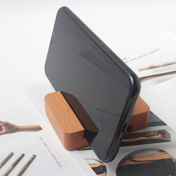 Eco-Friendly Beech Mobile Device Holder Wood Phone Stand